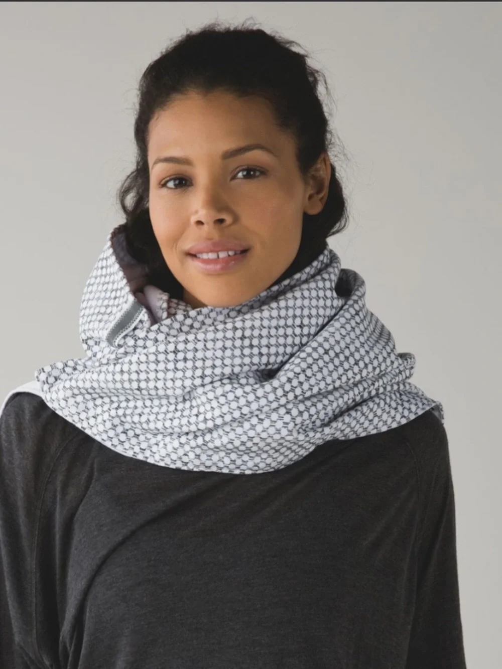 Lululemon Vinyasa Scarf  Dottie Eyelet White Black / White